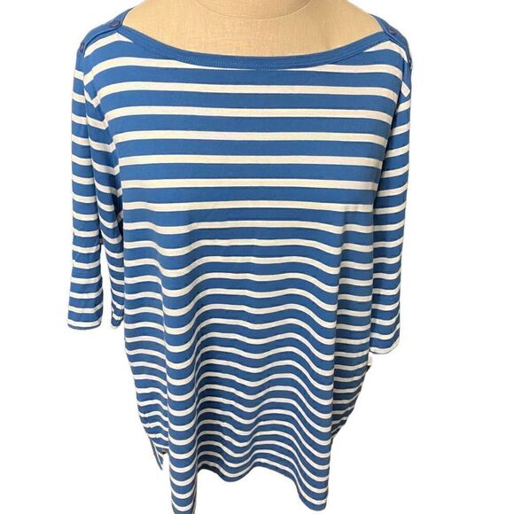 Jones New York Green/White Stripe Top / SZ: 1X - Picture 2 of 11